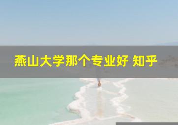 燕山大学那个专业好 知乎